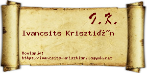 Ivancsits Krisztián névjegykártya