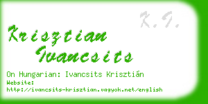 krisztian ivancsits business card